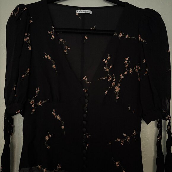 Reformation Ani Floral Top / Blouse In Wildflower, Size 12 - Great Condition - Picture 7 of 8